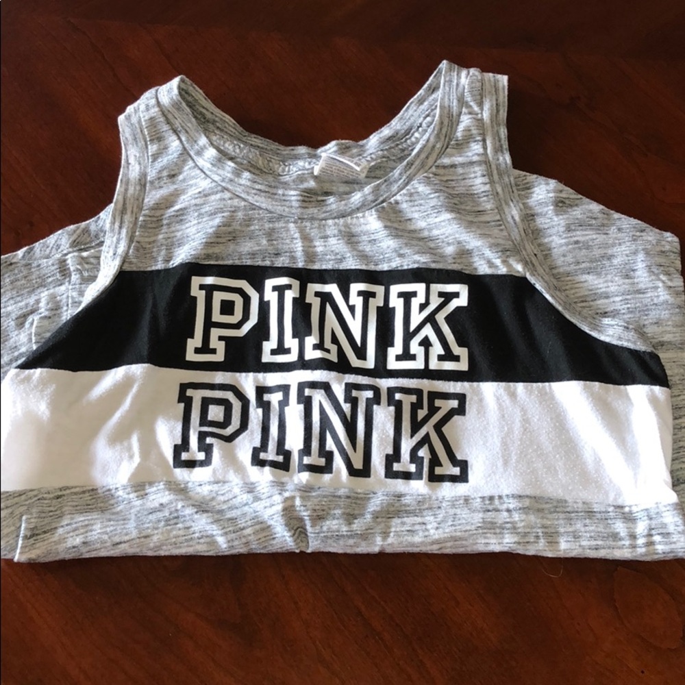 Grey cotton tank top.